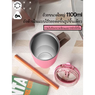 BLOOMMARK 1100มล ความจุขนาดใหญ่ถ้วยน้ําแข็งกระติกน้ําร้อนถ้วย316ลสแตนเลสเหมาะสําหรับฟิตเนสสํานักงานรถฟางถ้วยน้ําเย็นน้ํา