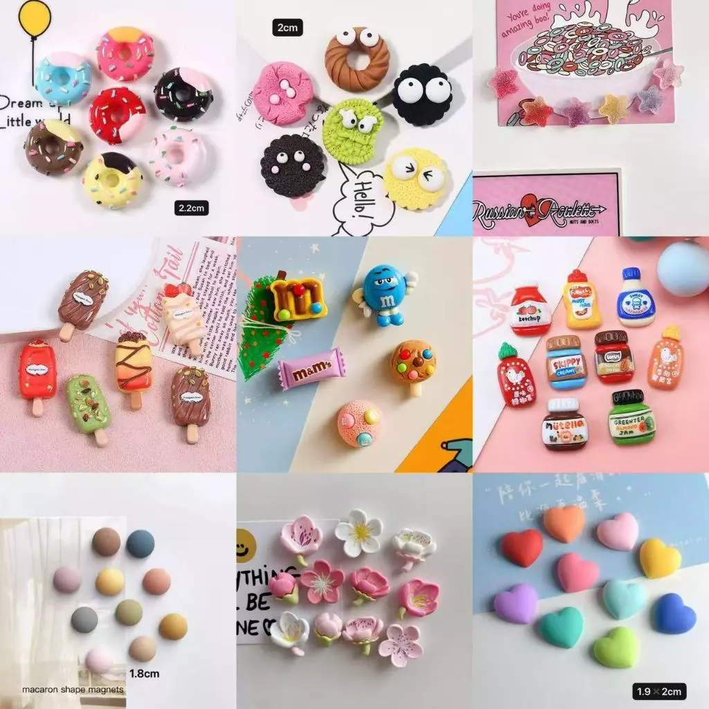 32 ชิ้น Pegboard อุปกรณ์ตกแต่ง love/mosaic/makaroon/ดอกไม้/สติกเกอร์น่ารัก/แม่เหล็กตู้เย็นตู้เย็นตู้เย็น