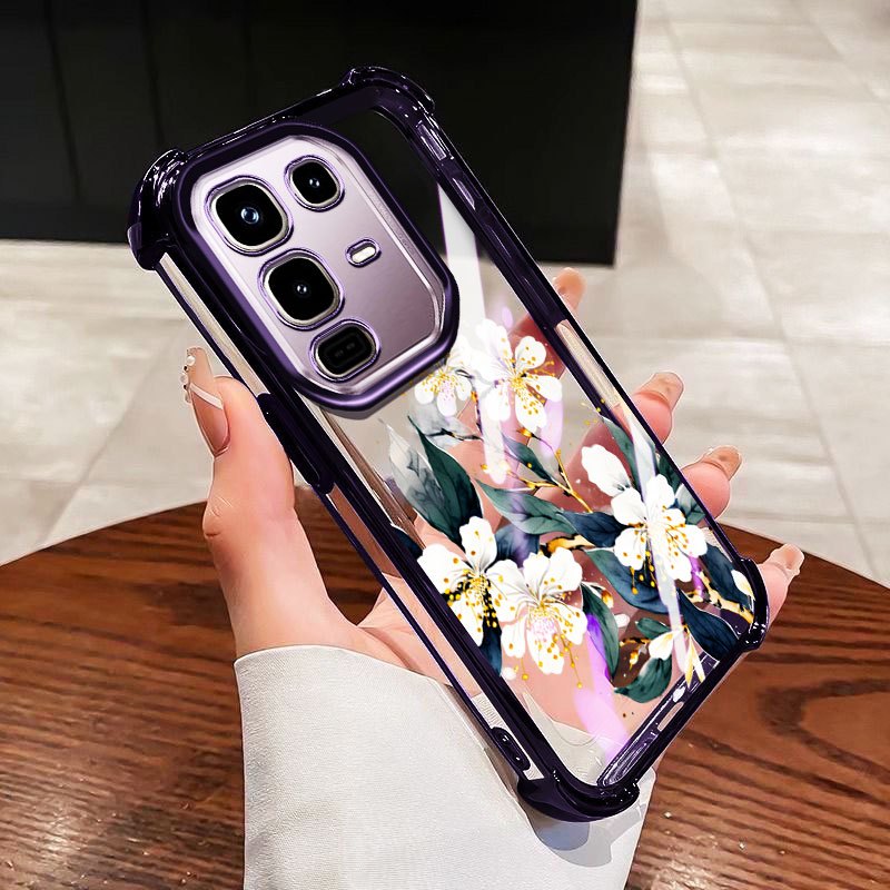 VRQR สําหรับ Infinix Note 50 Pro Plus 4G 5G หมายเหตุ 50 Pro + 5G X6855 X6856 X6858 ดอกไม้สีขาวบริสุท