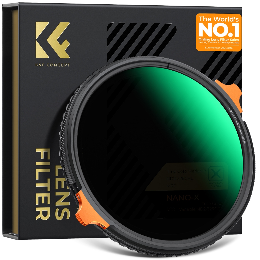 K&F CONCEPT Nano-X 49/52/55/58/62/67/72/77/82mm True Color Variable ND2-32 และ CPL Circular Polarizi