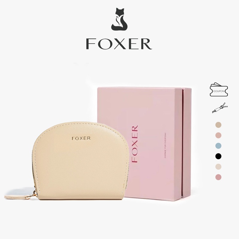 FOXER กระเป๋าสตางค์ผู้หญิง ที่ใส่บัตรเครดิต กระเป๋าสตางค์ขนาดเล็ก กระเป๋าสตางค์ข