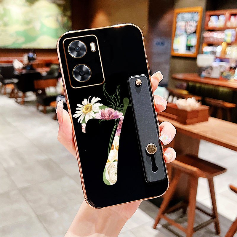 YBDเคสโทรศัพท์สําหรับOPPO A57 2022 A77 A57E A57S A77S 4G Luckyจํานวน71 ดอกไม้สไตล์สายรัดข้อมือแบบพกพ