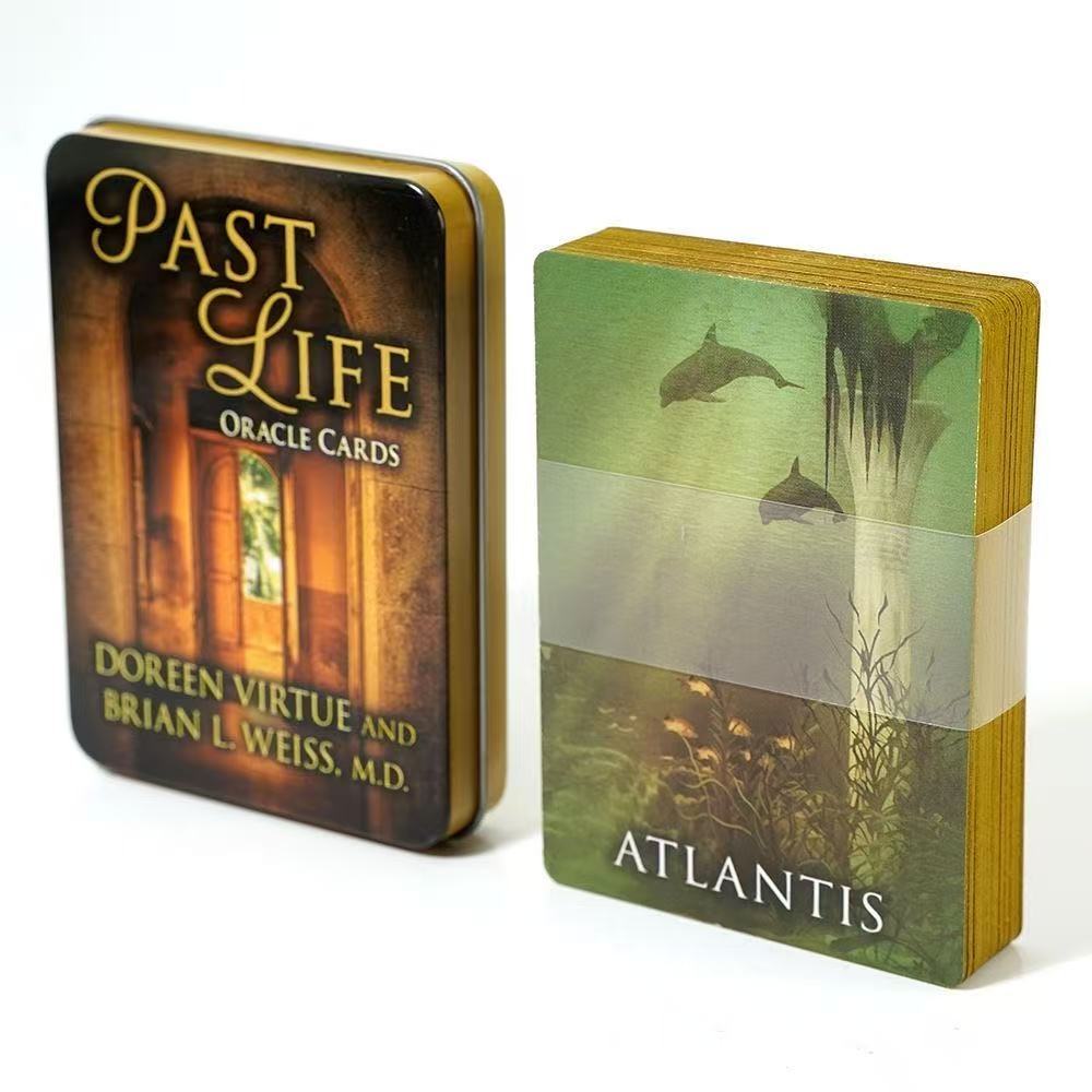 [คลังสินค้าพร้อม] กล่องดีบุก 10.5 * 7.5 ซม. Past Life Oracle Card Past Life Oracle English Board Gam