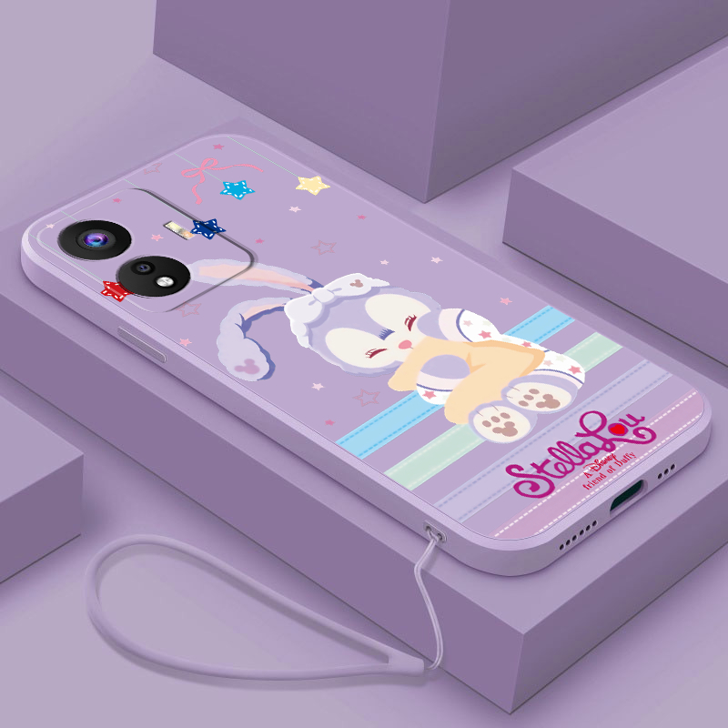 Vivo Y77 5G Y51 Y50 Y31 Y30 Y76 Y75 Y55 5G StellaLou Casing Liquid Phone Case Candy Color Soft Cover