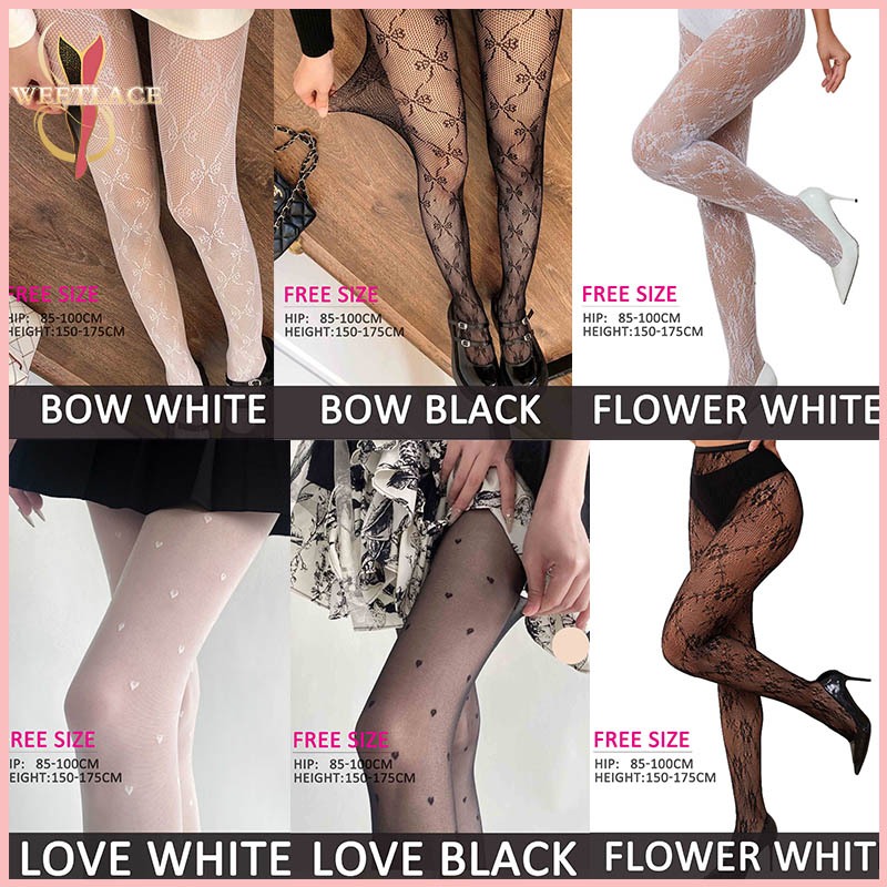 พร้อมส่งในไทย ถุงน่องผู้หญิง ถุงน่องลายโบว์สีขาว แต่งลูกไม้ ซีทรูเซ็กซี่ ผ้าดีใส่สบาย มีหลากหลายสไตล์ให้เลือก