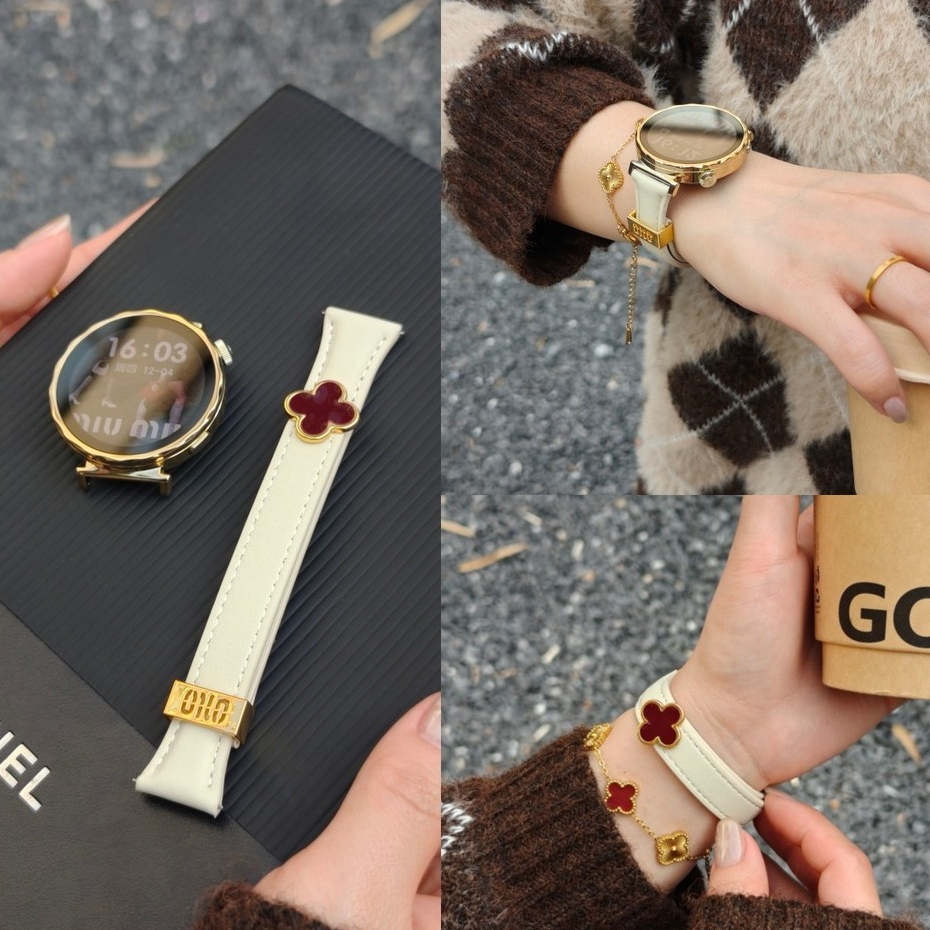 เหมาะสําหรับ Huawei WATCH gt6 (41 มม.) GT5/GT4 สายหนังแท้ 18 มม. สายรัดข้อมือ Xiaomi WATCH s4 (41 มม.)