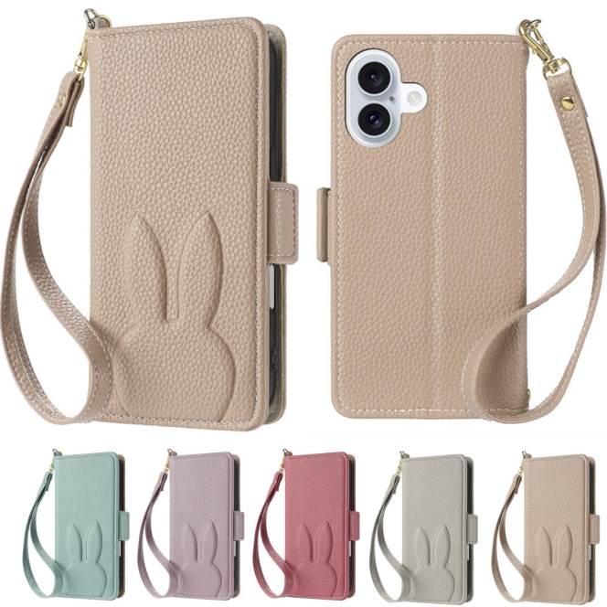 นูนกระต่ายสายรัดข้อมือ ไอโฟน 17 มือโปร เคสโทรศัพท์เหมาะสําหรับ แอปเปิล 16 15 14 13 12 11 x xs หัวเข็มขัดแม่เหล็กการ์ดโทรศัพท์ซองหนัง