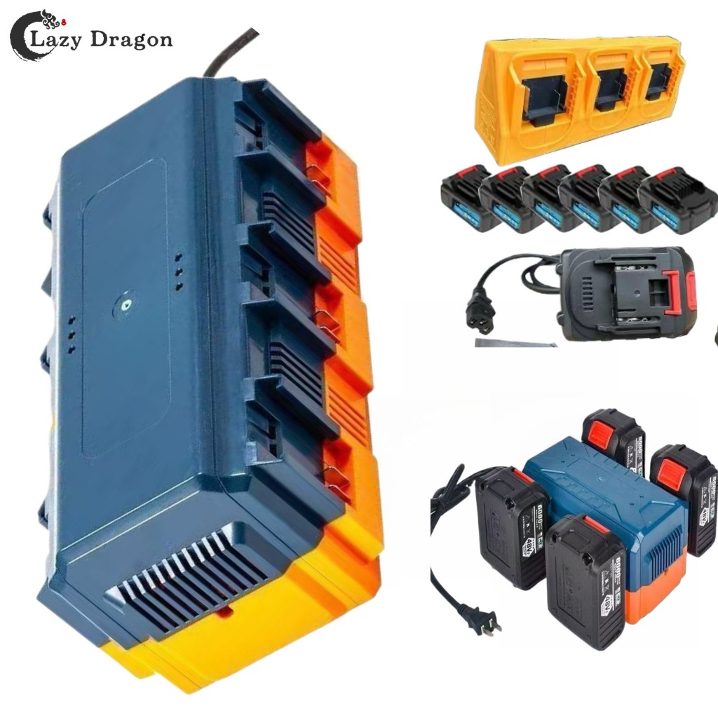 MAKITA สี่สถานีชาร์จเร็วอัจฉริยะเข้ากันได้กับแบตเตอรี่ลิเธียม ดู/ใคร/เคอเรล/วัน/แบตเตอรี่ลิเธียม1-4แบตเตอรี่ชาร์จพร้อมกันสําหรับเครื่องมือไฟฟ้า