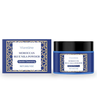 Viareline Moroccan Nila Powder - – Natural Blue Clay Mask for Face 30g Skin Gentle Cleansing & brightening