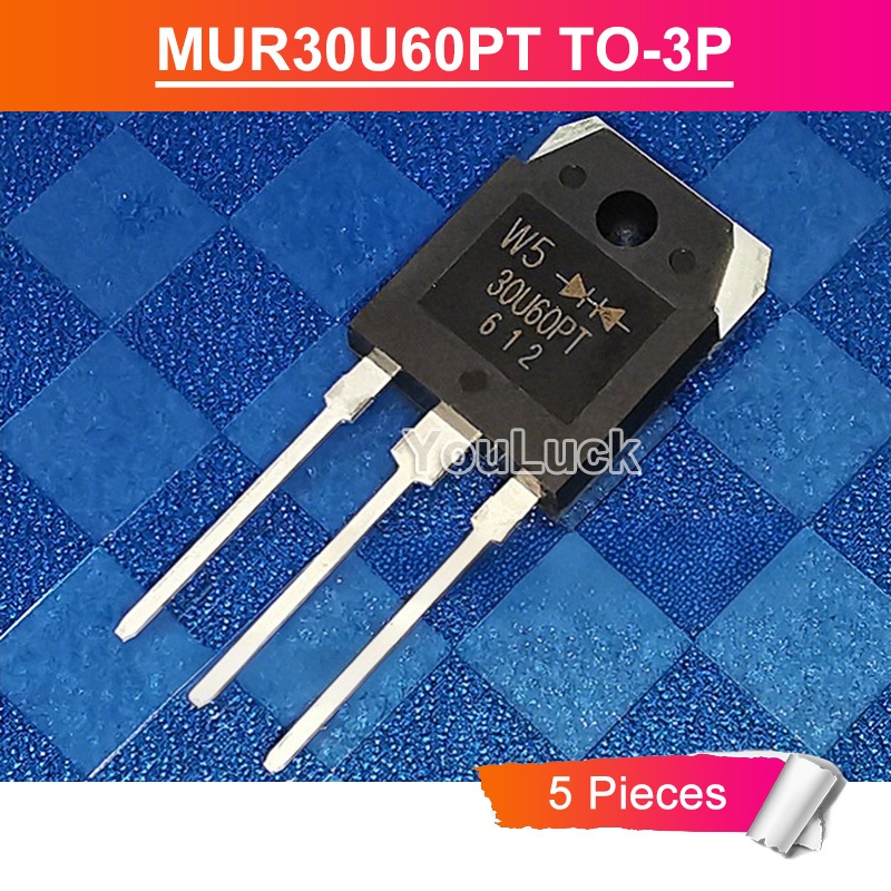 5pcs W5 30U60PT MUR30U60PT TO-3P 30A/600V Fast Recovery Diode ใหม่เดิม