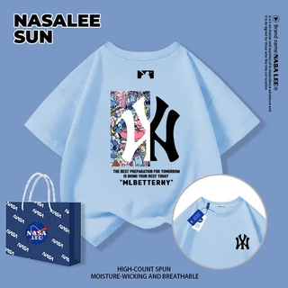 【จัดส่งภายในวัน】เสื้อยืดผ้าฝ้ายสีขาวลายพิมพ์สไตล์ NASA สำหรับเด็ก ใส่สบาย 1-14 ปี สำหรับเด็กชายและเด็กหญิง ของขวัญวัน เสื้อแขนสั้นสวมใส่สบาย