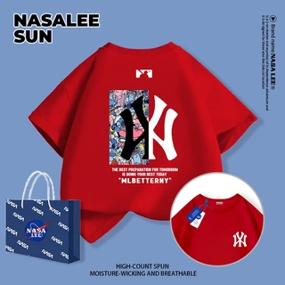 【จัดส่งภายในวัน】เสื้อยืดผ้าฝ้ายสีขาวลายพิมพ์สไตล์ NASA สำหรับเด็ก ใส่สบาย 1-14 ปี สำหรับเด็กชายและเด็กหญิง ของขวัญวัน เสื้อแขนสั้นสวมใส่สบาย