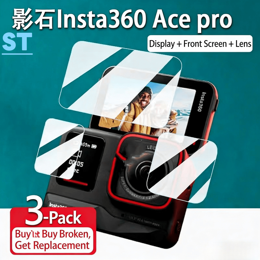 กระจกนิรภัยป้องกันหน้าจอเลนส์ฟิล์มสําหรับ Insta360 Ace Pro2 Ace pro กล้อง Anti-Scratch High Clarity