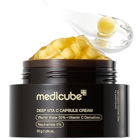 Medicube Capsule Cream with Deep Vitamin C-Hyaluronic Acid-Kojic Acid Turmeric-PDRN Collagen-Trannex
