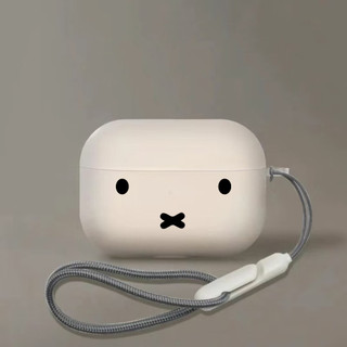 Simple Face Miffy สําหรับ Airpods Pro3 กรณี Airpods Pro2 กันกระแทก Matte หูฟังแฟชั่นเชือกสําหรับ AirPods Pro3 4/4 (ANC) Pro2 3 Pro 2 1