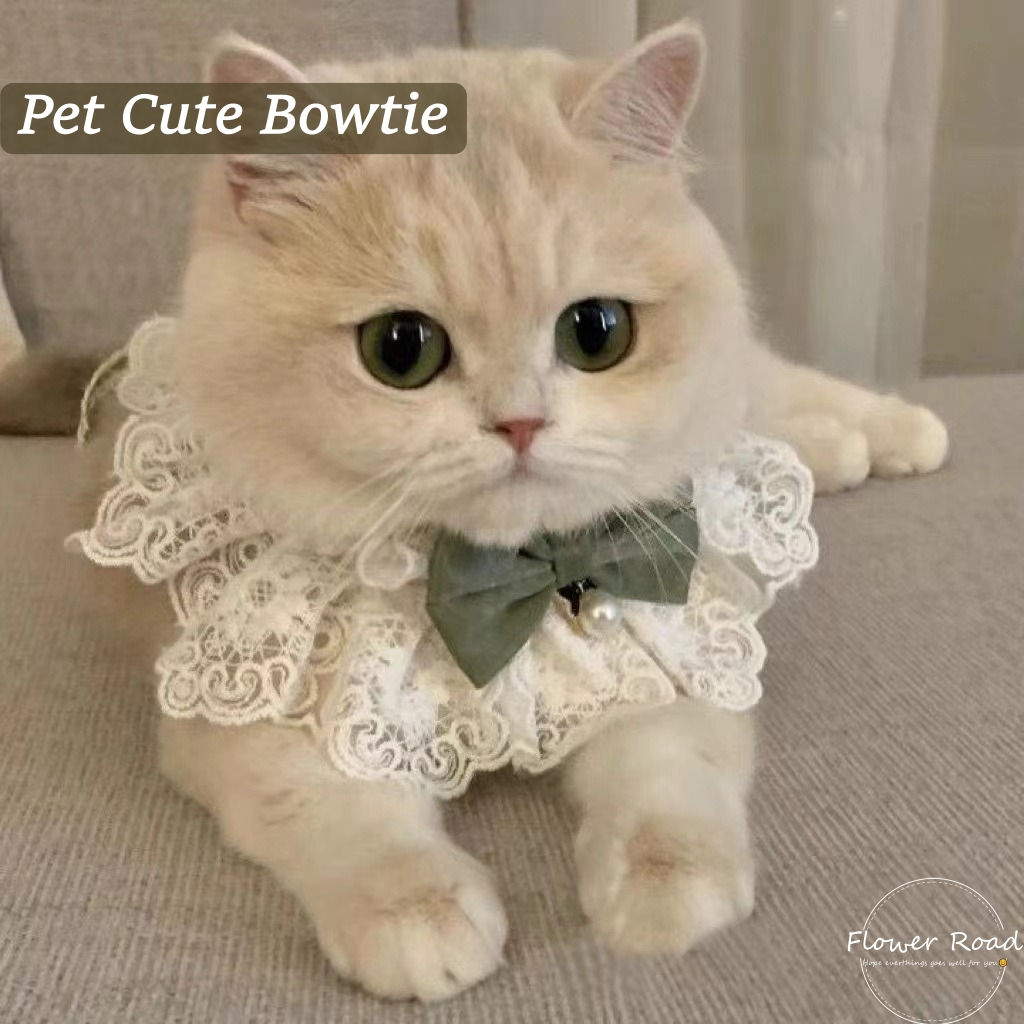 สุนัข Bowknot Drool Bib ผ้าพันคอสัตว์เลี้ยง Cat Bowtie สุนัขขนาดเล็กและขนาดกลาง Bib อุปกรณ์สัตว์เลี้