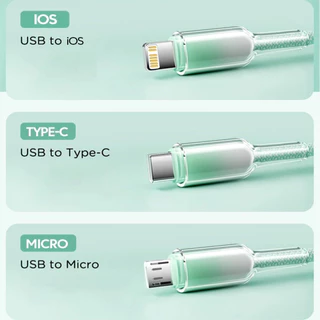 120W เคสไล่ระดับสีโปร่งใส Ultra-Fast Three-in-One สายชาร์จไนลอนถักสายเคเบิลข้อมูล USB to iOS/Type-C/Micro USB สายชาร์จโทรศัพท์มือถือ เหมาะสําหรับโทรศัพท์มือถือ/แท็บเล็ตพีซี/แล็ปท็อป