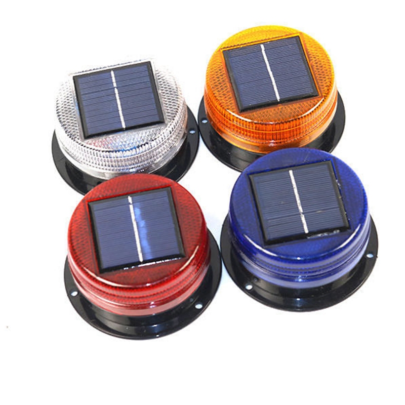 รถ LED พลังงานแสงอาทิตย์กระพริบไฟเตือนรถบรรทุกไร้สายแม่เหล็ก Beacon Night Sensor