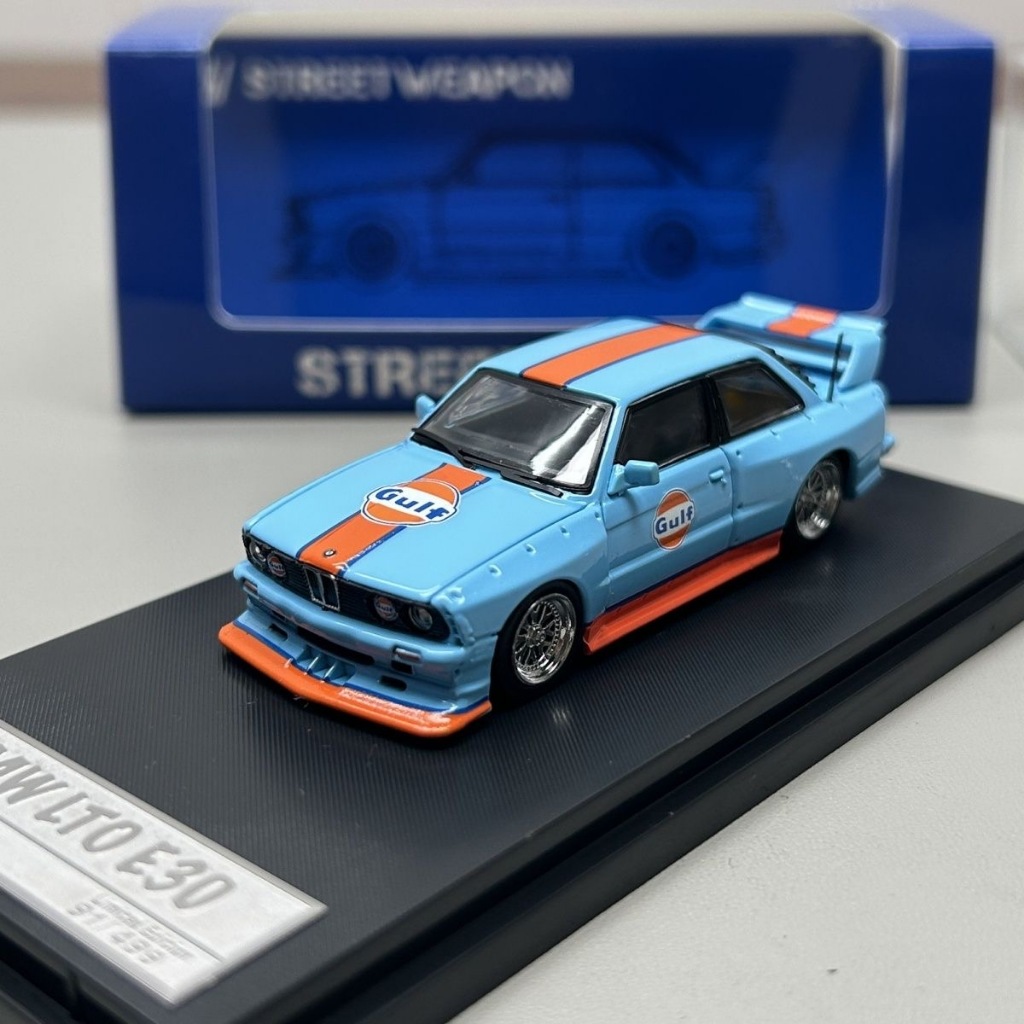 Street Weapon SW 1: 64 BMW LTO BMW E30 M3 Bay การจับคู่สีจําลองรถคอลเลกชันเครื่องประดับ