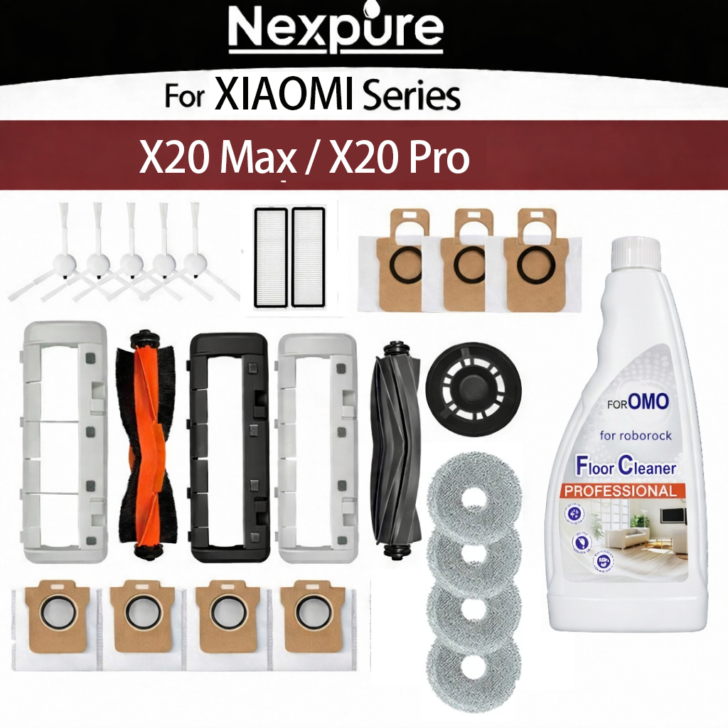 สําหรับเครื่องดูดฝุ่นหุ่นยนต์ Xiaomi X20 Max / X20 Pro อุปกรณ์เสริม, อะไหล่:แปรงหลัก, กรอง, แผ่นซับ,