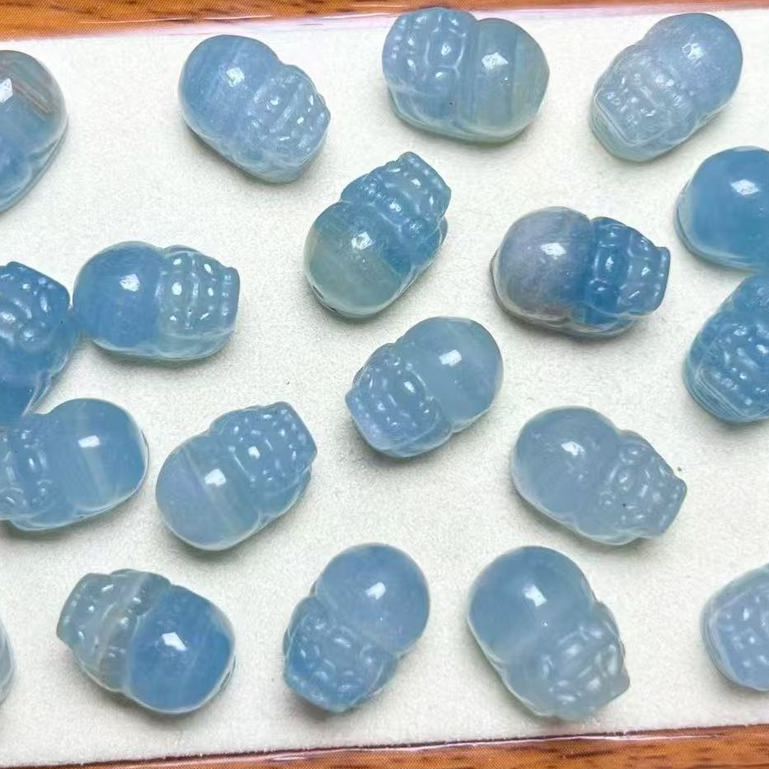 Natural Blue Lux Pixiu ประมาณ 15 มม.แกะสลักชิ้นคริสตัล Hand-Made เครื่องประดับ diy อุปกรณ์เสริม Simple All-Match ของขวัญ