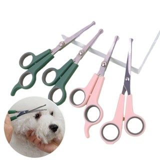 กรรไกรตัดขนแมวสุนัข ปลายแหลมมน กรรไกรสแตนเลส ตัดขนลื่น ไม่ติ…