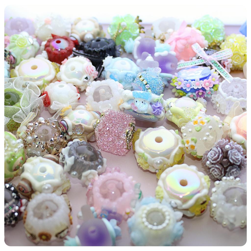 10ชิ้นอินเทอร์เน็ตคนดังมือวาดลูกปัดกระจัดกระจายลูกปัด ทําเอง ลูกปัด