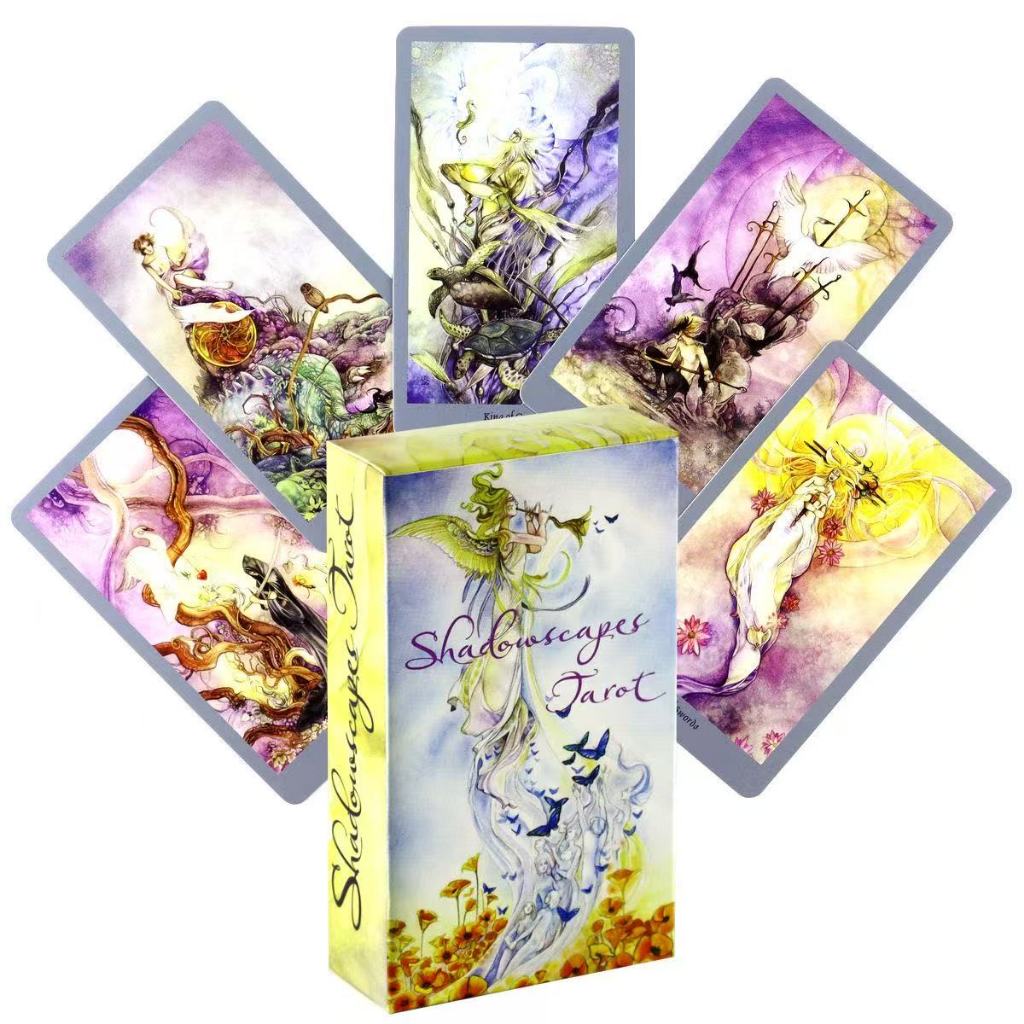[คลังสินค้าพร้อม] 10.3 * 6 ซม. Luerlin ดอกไม้ Shadowscapes Tarot Shadowscapes Tarot เกมกระดานภาษาอัง