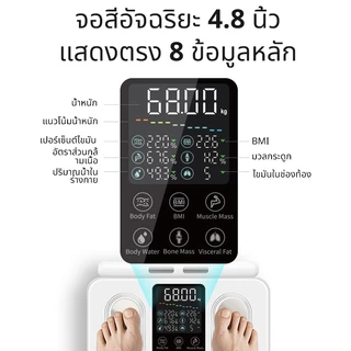 Arboleaf เครื่องชั่งน้ำหนักอัจฉริยะ Body Composition Scale 8 อิเล็กโทรด เครื่องวัดองค์ประกอบร่างกาย 50 พารามิเตอร์ รุ่น CS10E