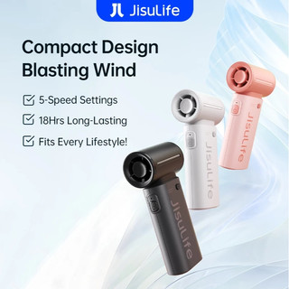 JISULIFE Handheld Fan Life9 Mini Portable Jet Fan Rechargeable USB Fans With 5 Gears Strong Wind Suitable For Summer Outdoor Camping