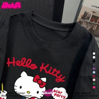 【จัดส่งตลอด 24 ชั่วโมง】🔥BCKR สไตล์พรีพี น่ารัก ลายแมวน้อย เสื้อผญ เสื่อยืด🐱oversize คอกลม เสื้อYG585
