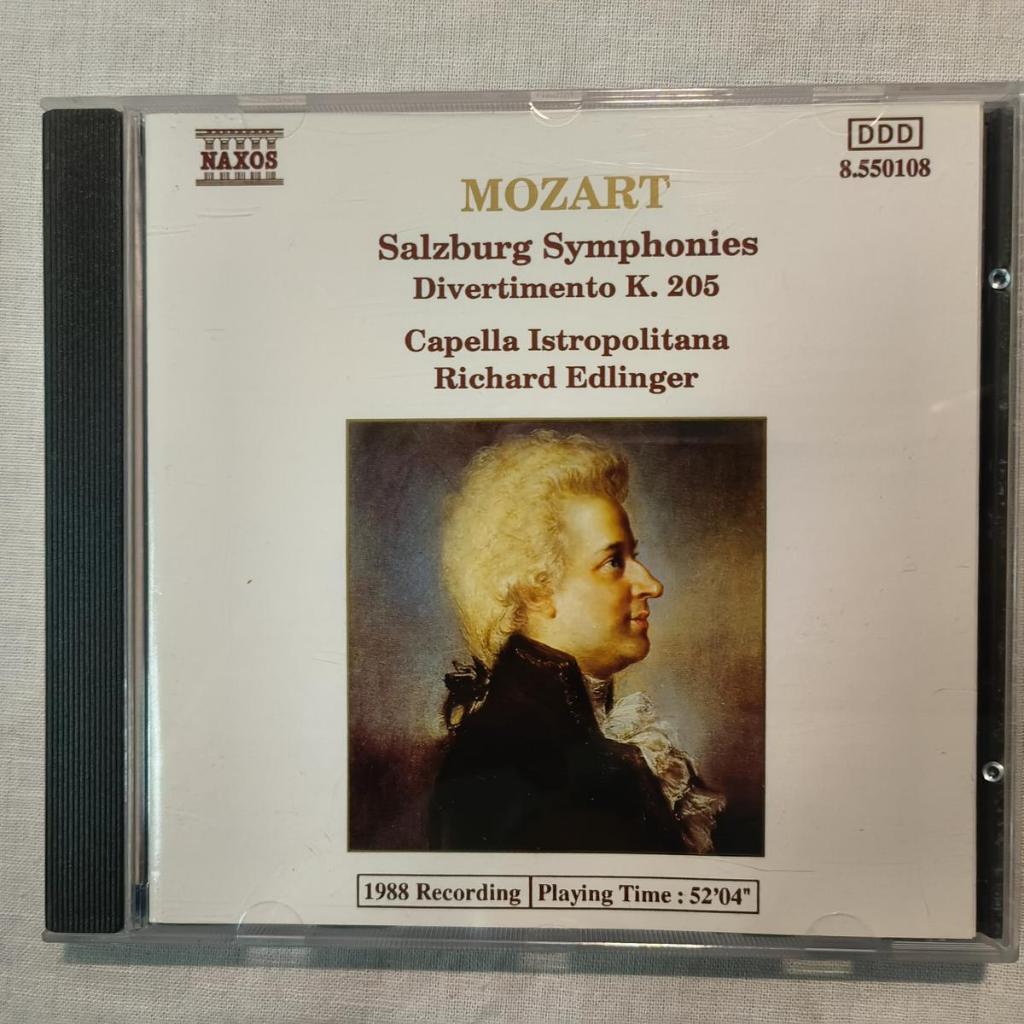 Mozart Capella Istropolitana Richard Edlinger – Salzburg Symphonys Divertimento K. 205 อัลบั้มซีดี N