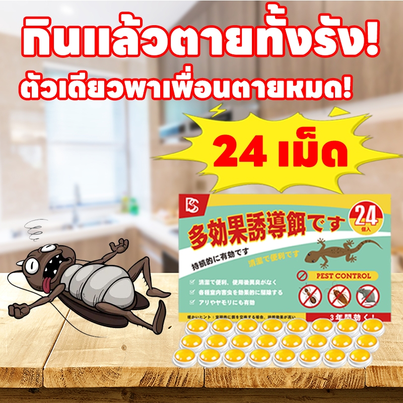 24 เม็ด ฆ่าแมลงสาบ กำจัดแมลงสาบ ยากำจัดแมลงสาบ ติดเชื้อ 1 ตัว ตายทั้งรัง ไม่เป็นอันตรายต่อผู้คน