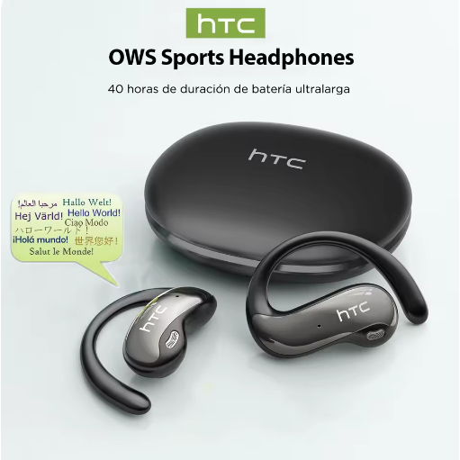 HTC NE19 หูฟังบลูทูธ OWS หูฟังไร้สายกีฬาเบสทรงพลัง AI Translator เอียร์บัดกันน้ําหู Hook Louder สเตอ
