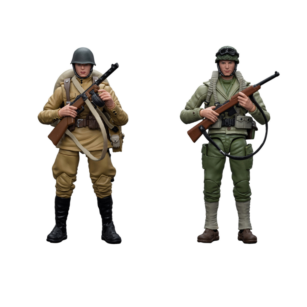 HIPLAY JOYTOY WWII โซเวียต Infantry / United States Army 1/18 Scale Action Figure