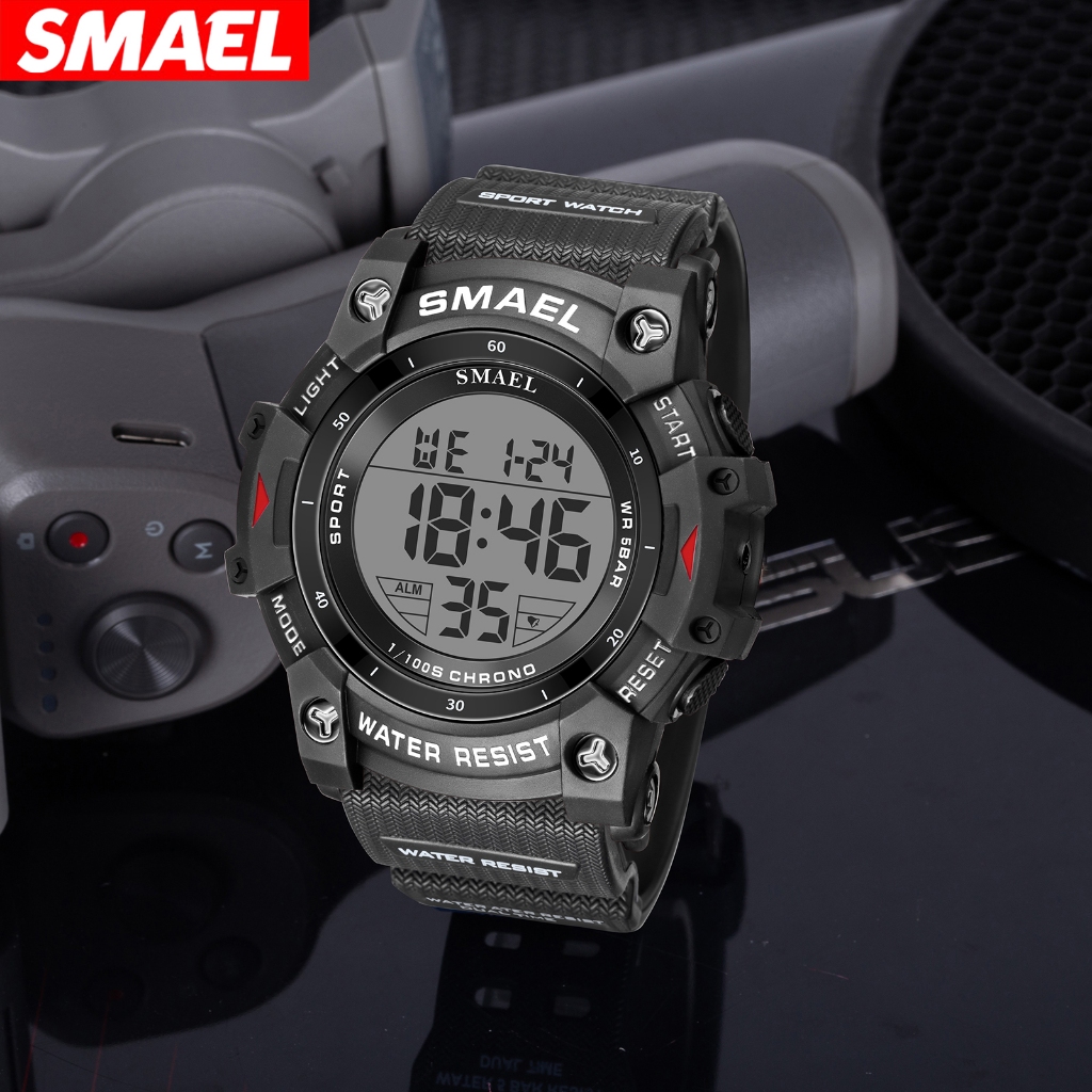 SMAEL 8123 Young LED Digital Sport นาฬิกาสําหรับชายมัลติฟังก์ชั่ผู้ชายกีฬานาฬิกากันน้ํา Luminous นาฬิกาปลุก