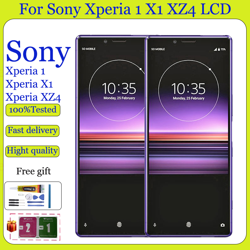 Original สําหรับ Sony Xperia 1 J8110 J8170 J9110 J9150 Sony Xperia X1 XZ4 LCD Touch Screen Digitizer