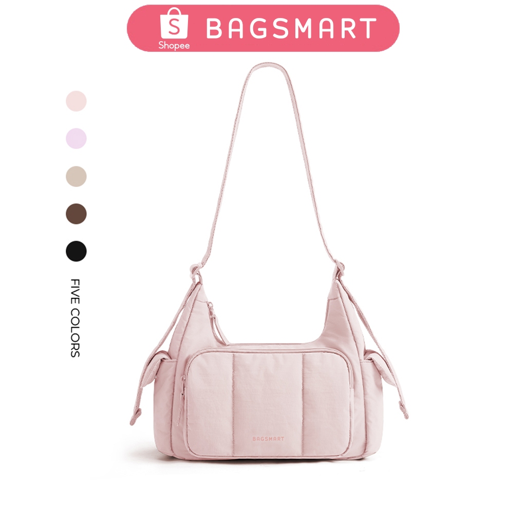 BAGSMART กระเป๋าสะพายสําหรับผู้หญิง Small Puffer Crossbody Bag กระเป๋าถือ Hobo น้ําหนักเบา กระเป๋าอ้วน