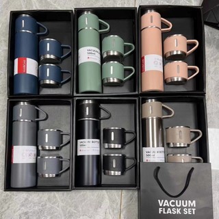Top Grade Stainless Steel Thermos Flask w/ Gift 500ml Modern Tumbler Box Bottle Coffee Cup with