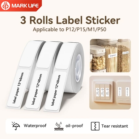 Marklife Thermal Label Sticker ฉลากสีขาว กันน้ํา Anti-Oil Anti-Scratch Lable Paper
