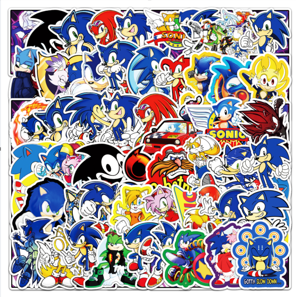 50 ชิ้นการ์ตูนน่ารัก Sonic The Hedgehog การ์ตูนกันน้ํา Home Decal สติกเกอร์ PC Labop กระเป๋าเดินทางหมวกนิรภัยไวนิลสติกเกอร์