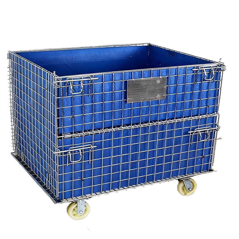 (มีล้อ) ตะแกรงเหล็กพับได้  1000KG สามารถวางซ้อนได้ แข็งแรงทนทาน  100*120*89cm - รูปที่ 2