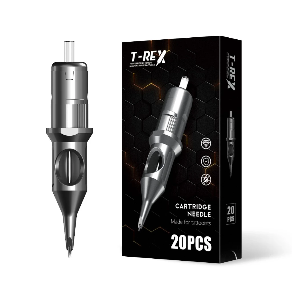 T-Rex 20 ชิ้นอุปกรณ์สัก RL RS RM M1 ตลับหมึกสักปลอดเชื้อแบบใช้แล้วทิ้งสําหรับ LOS Grip เครื่อง