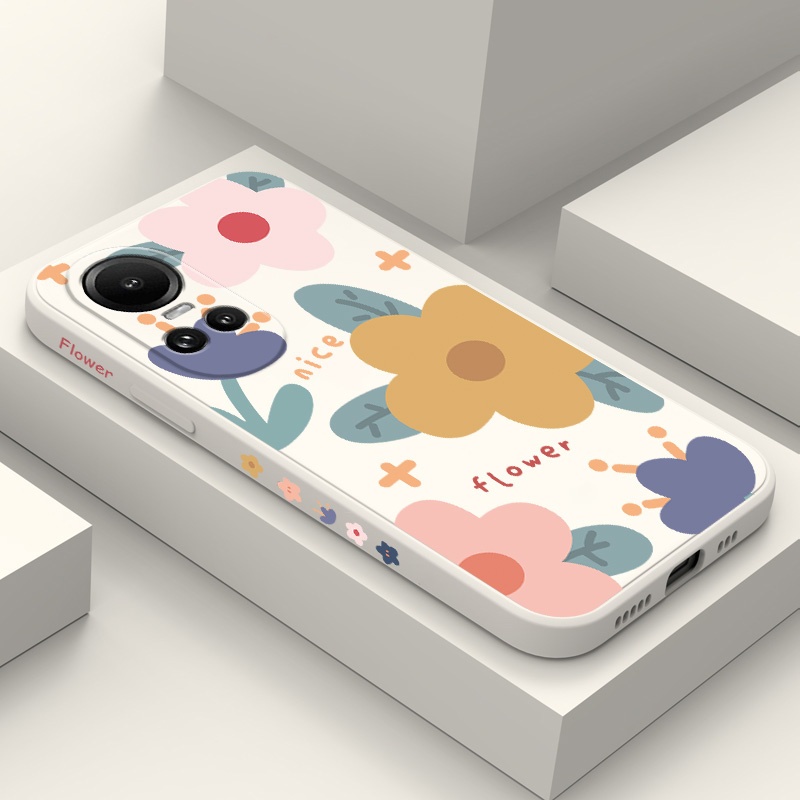 เคสโทรศัพท์สําหรับOPPO Reno 10Pro 10 8Z 8 Pro 8T T Z 7Z 6 5 Pro Plus 5G 4Gนุ่มดอกไม้Creative Design 