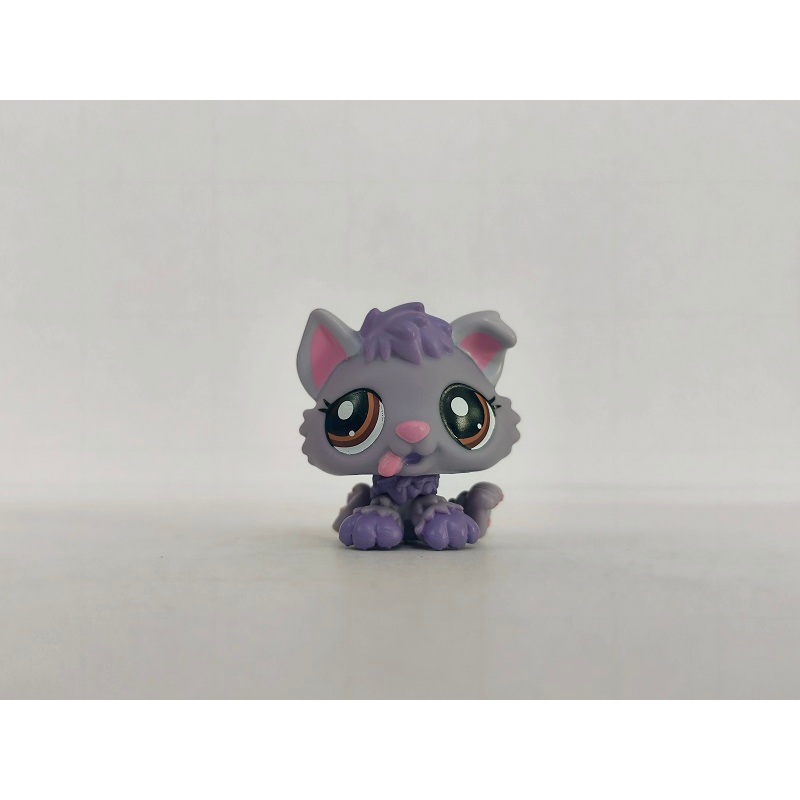 LPS Figure Purple Husky Wolf Dog Brown Eyes #1752 Littlest Pet Shop ของเล่น