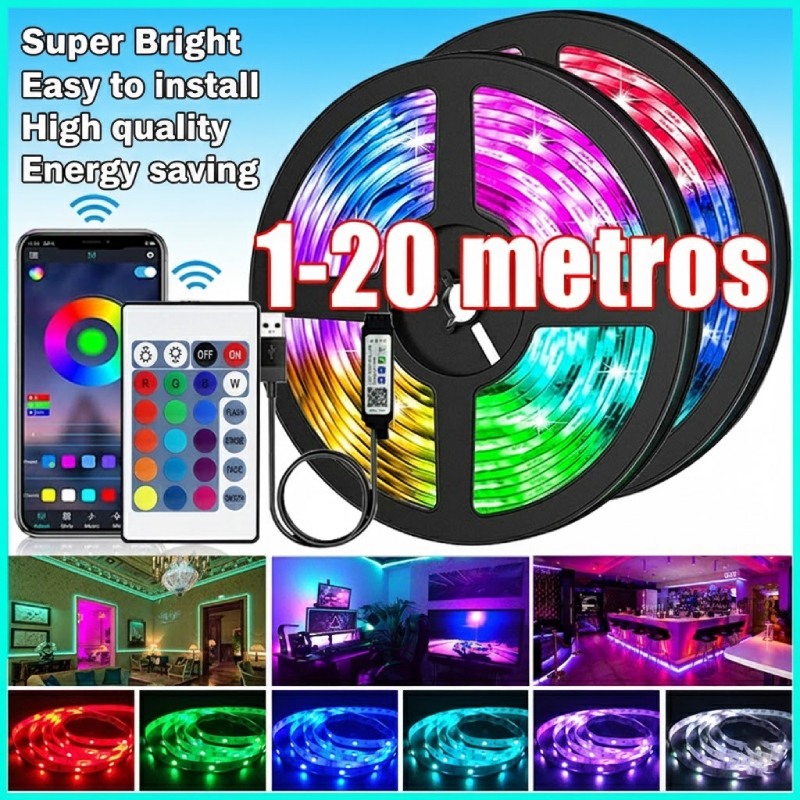 ไฟ Led Strip 5M 5050 RGB 5V USB Powered Music Sync RGB TV Backlight App พร้อมรีโมทสําหรับห้องสี Cove