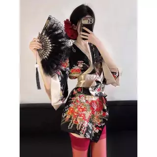 [ส่งด่วน กทม. 3 ชม.ถึง🎏] Sexyjuxxy ชุดนอนเสื้อคลุม ชุดคอสเพลย์ ชุดกิโมโน 🎀 M-5XL | 40-100กก. DC105-BK