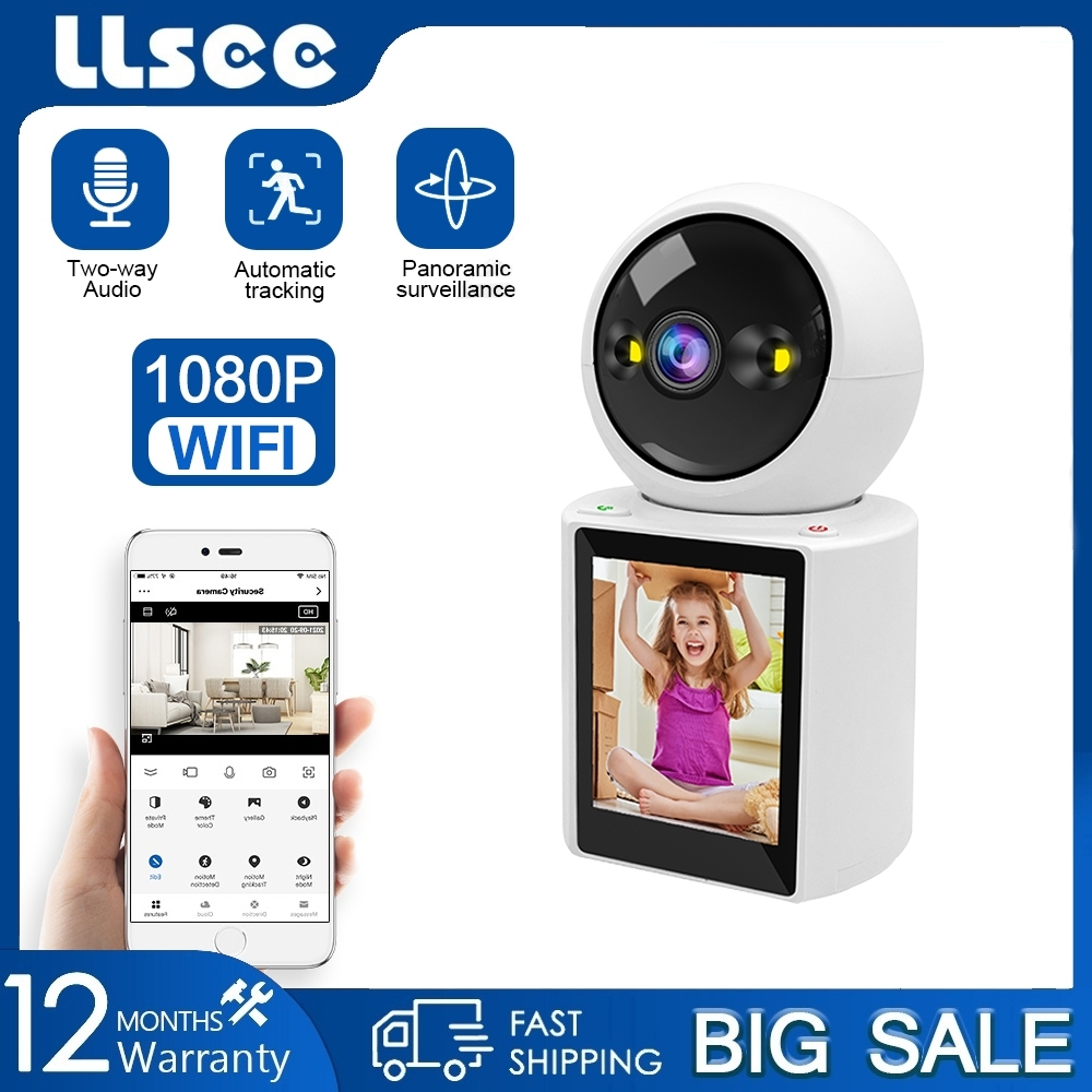 LLSEE 1080P HD บ้านวิดีโอคอลมินิกล้องวงจรปิดบ้านไร้สาย WIFI IR Night Vision ติดตามมือถือ มีคนโทรไปที่วิดีโอ เชื่อมต่อวิดีโอโดยอัตโนมัติ