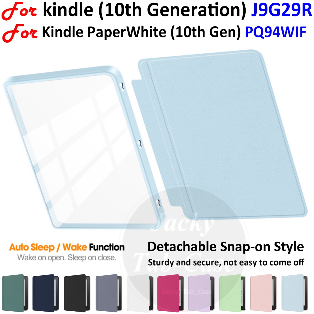 สําหรับ Kindle Paperwhite 10th Generation 6 "อะคริลิค 2018 PQ94WIF 2019 J9G29R ที่ถอดออกได้ Snap-on 