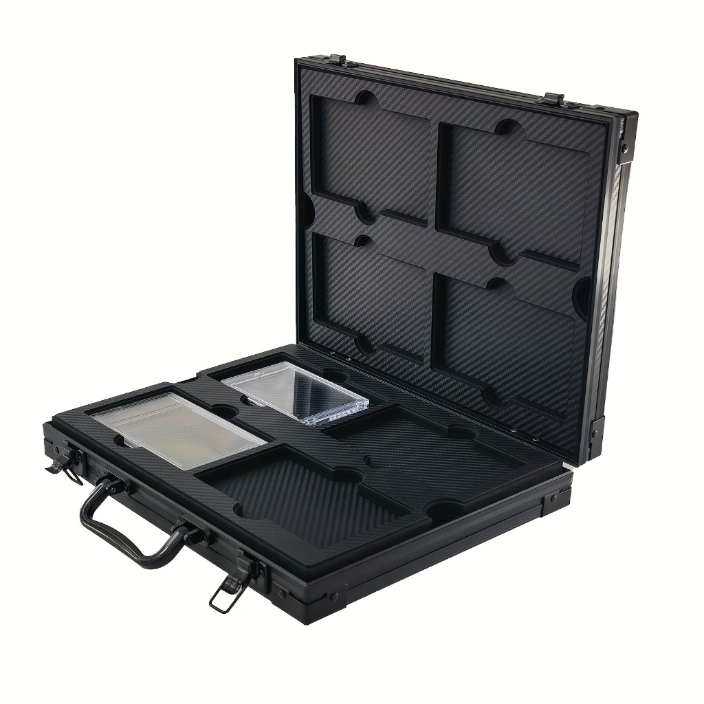 12-Grid อลูมิเนียม Graded การ์ดกล่องเก็บสําหรับ PSA Trading การ์ดคาร์บอนไฟเบอร์รูปแบบภายนอกกีฬา Coll